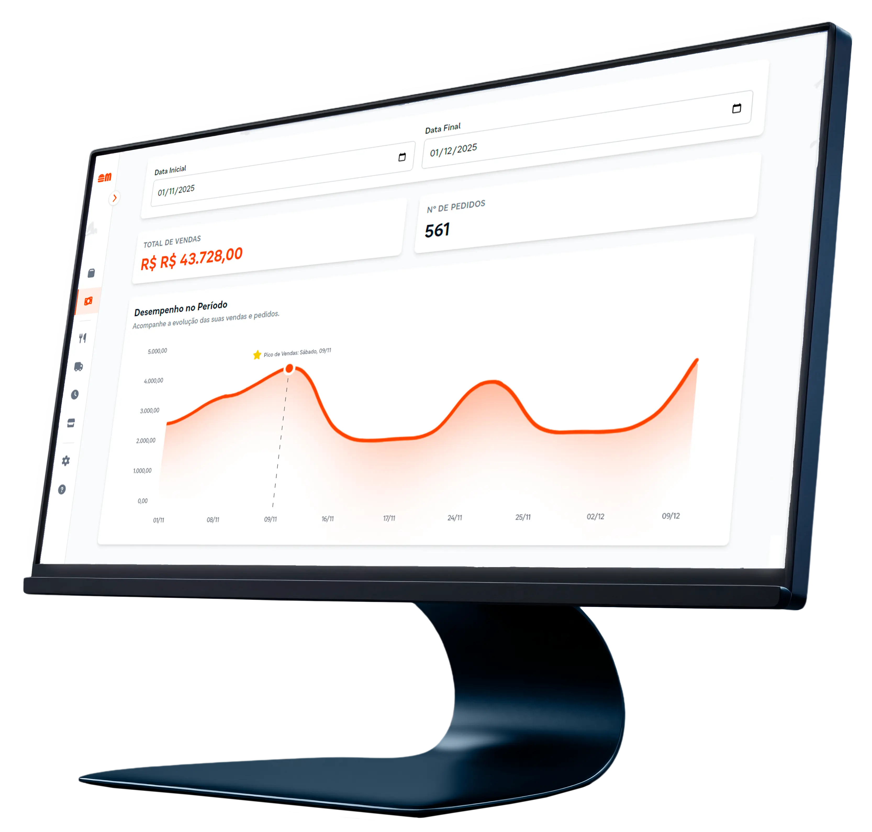 Painel administrativo do Idápio exibido em um monitor